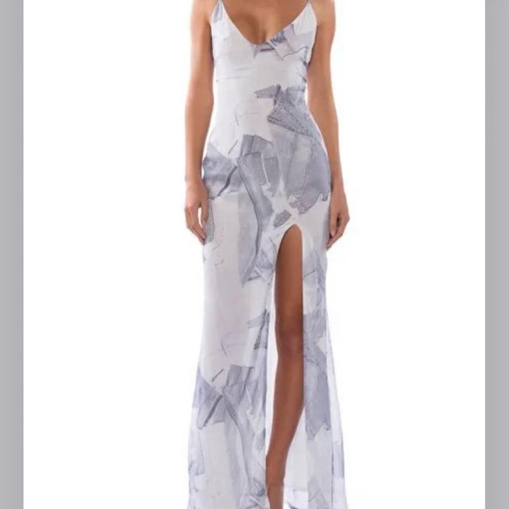 DENIM PRINT MAXI DRESS BNWT